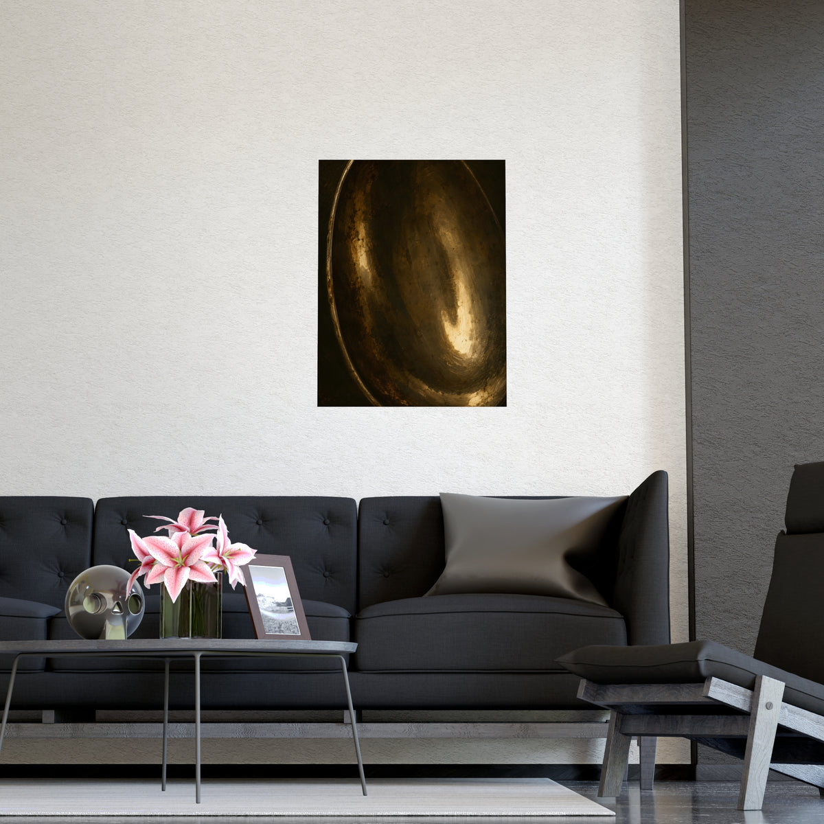 Tarnished Silver — tarnished silver, shown framed on a wall
