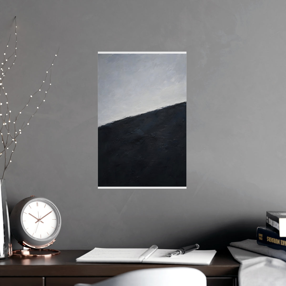 Snow Line — snow line, shown framed on a wall