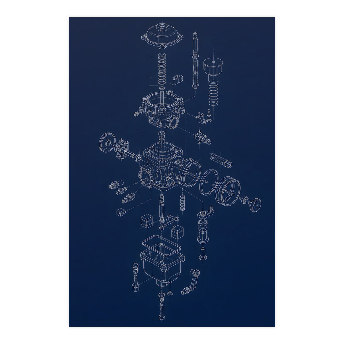 Carburettor, Exploded — carburettor, exploded, 24x36 in print