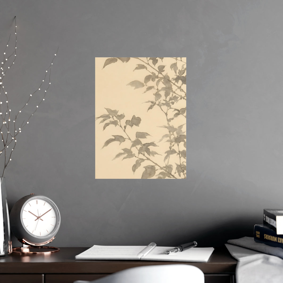 Leaf Shadow — leaf shadow, shown framed on a wall