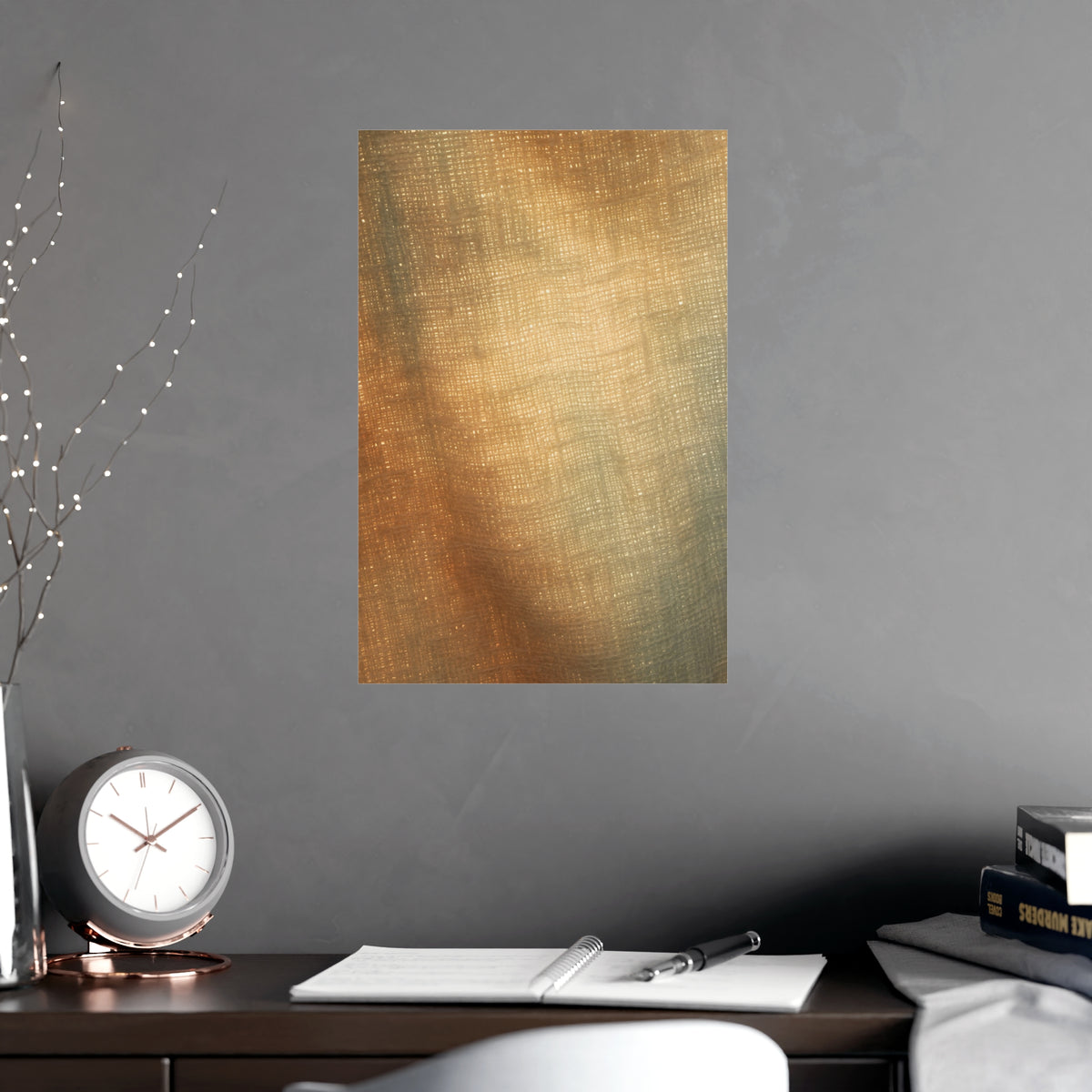Weave against the Light — weave against the light, shown framed on a wall