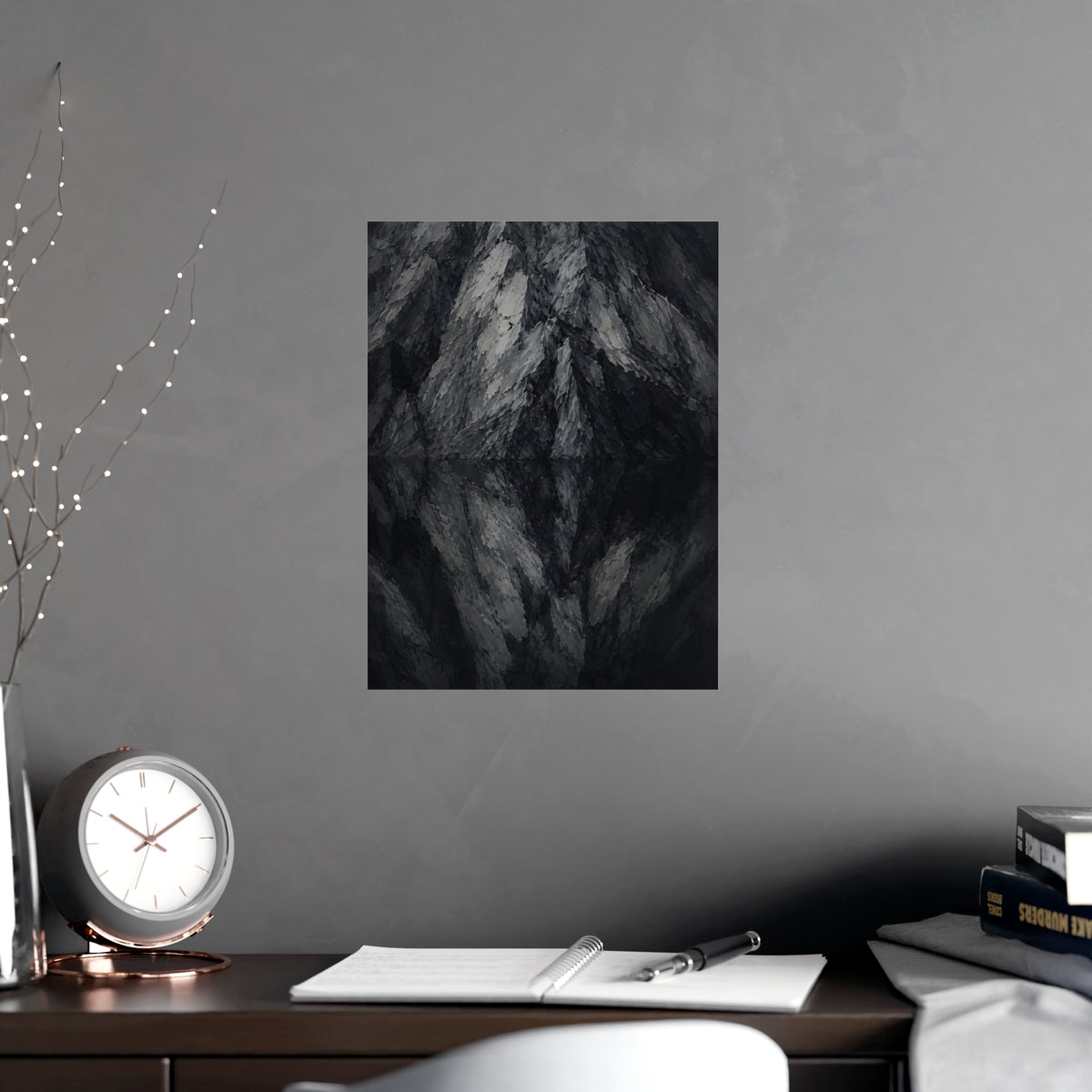 Still Water — still water, shown framed on a wall