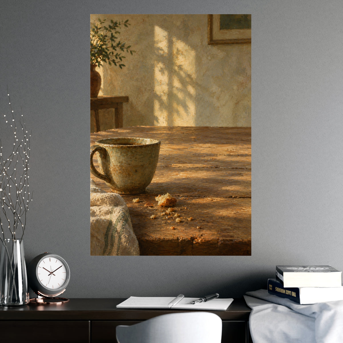 At Table Height — at table height, shown framed on a wall
