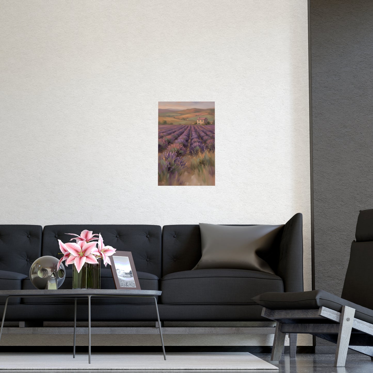 Lavendelfelder in der Dämmerung | Romantisches Wandbild | Kunstdruck