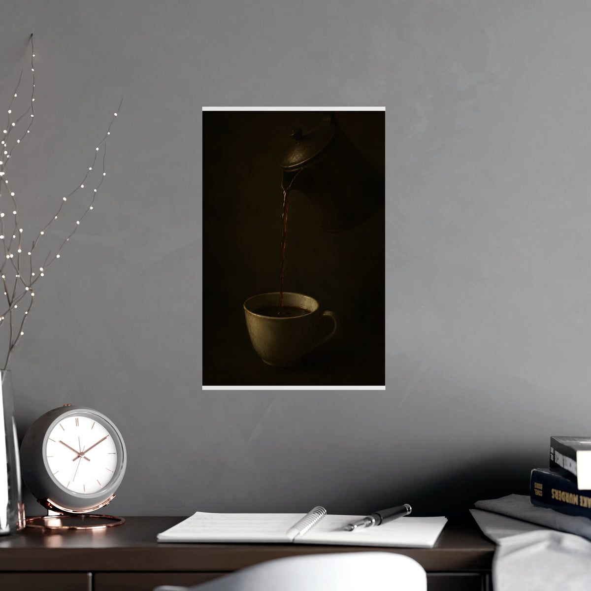 The Pour — the pour, shown framed on a wall