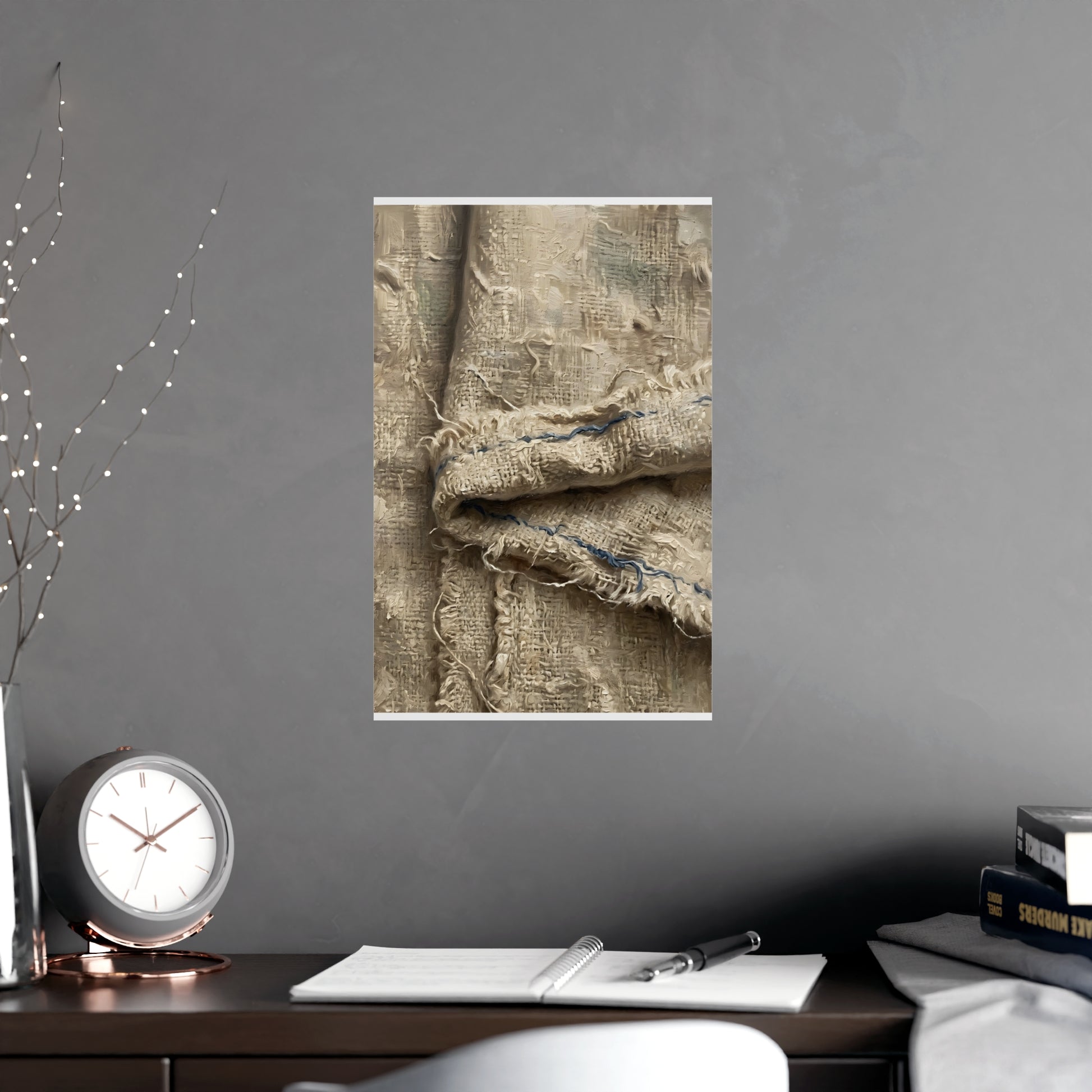 Folded Linen on a plain wall, shown at a larger size, 11x17 in print
