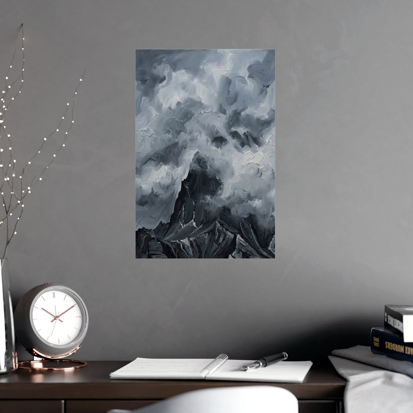 Gipfel in Wolken | Landschaftsdruck | Berg Kunstdruck