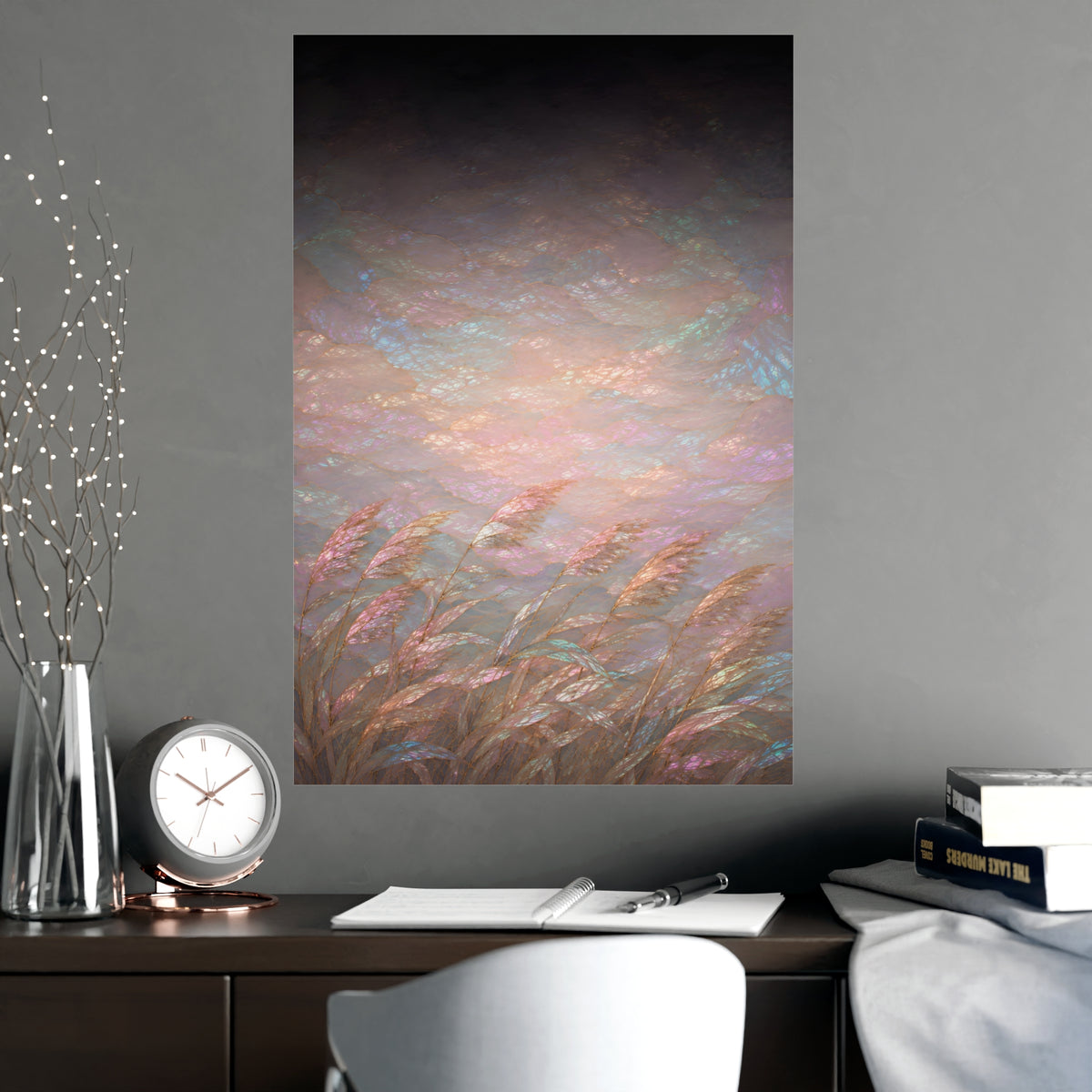 Reeds and Wind — reeds and wind, shown framed on a wall