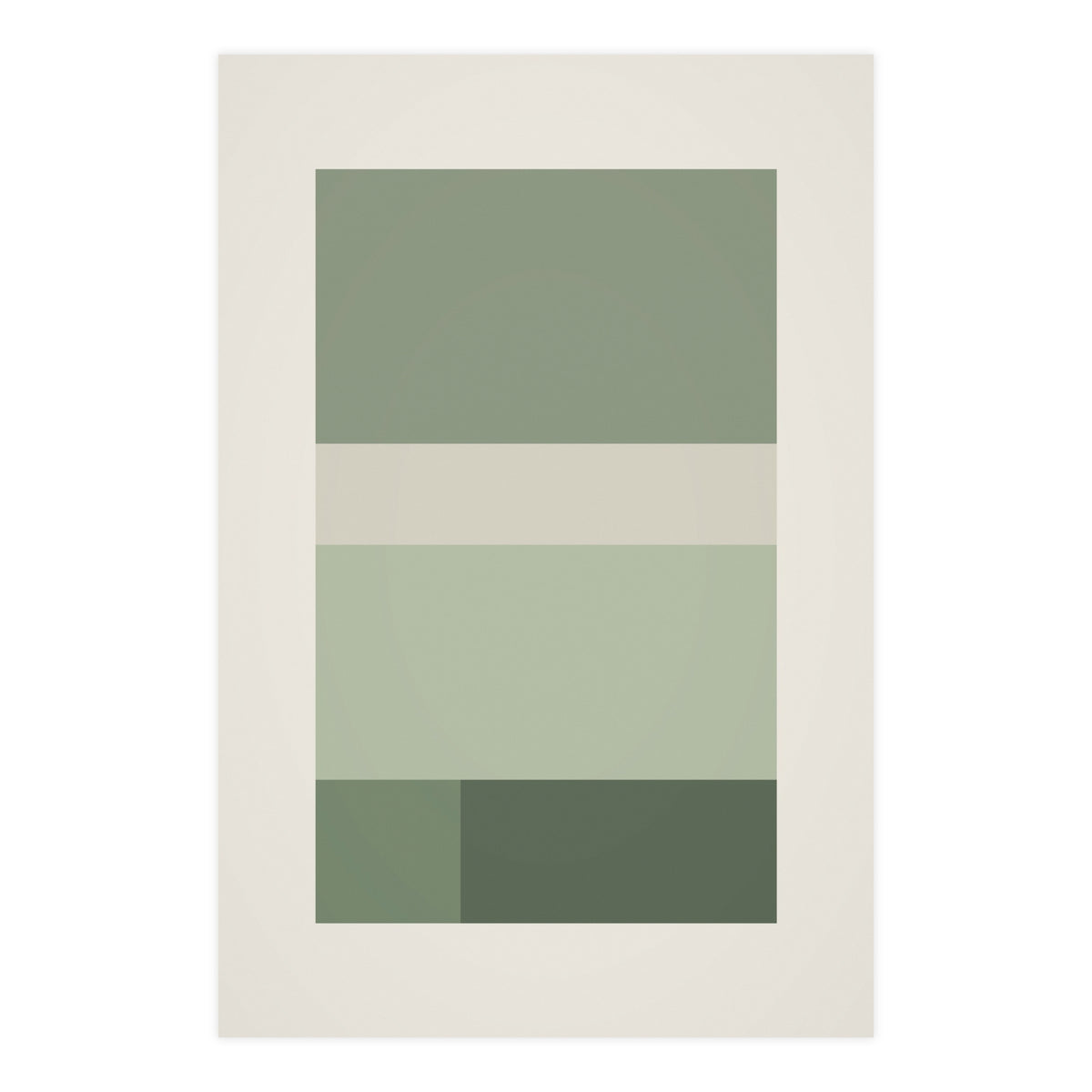 Sage Neutral Blocks Boho Wall Art — blocks in a sage neutral palette, 24x36 in print