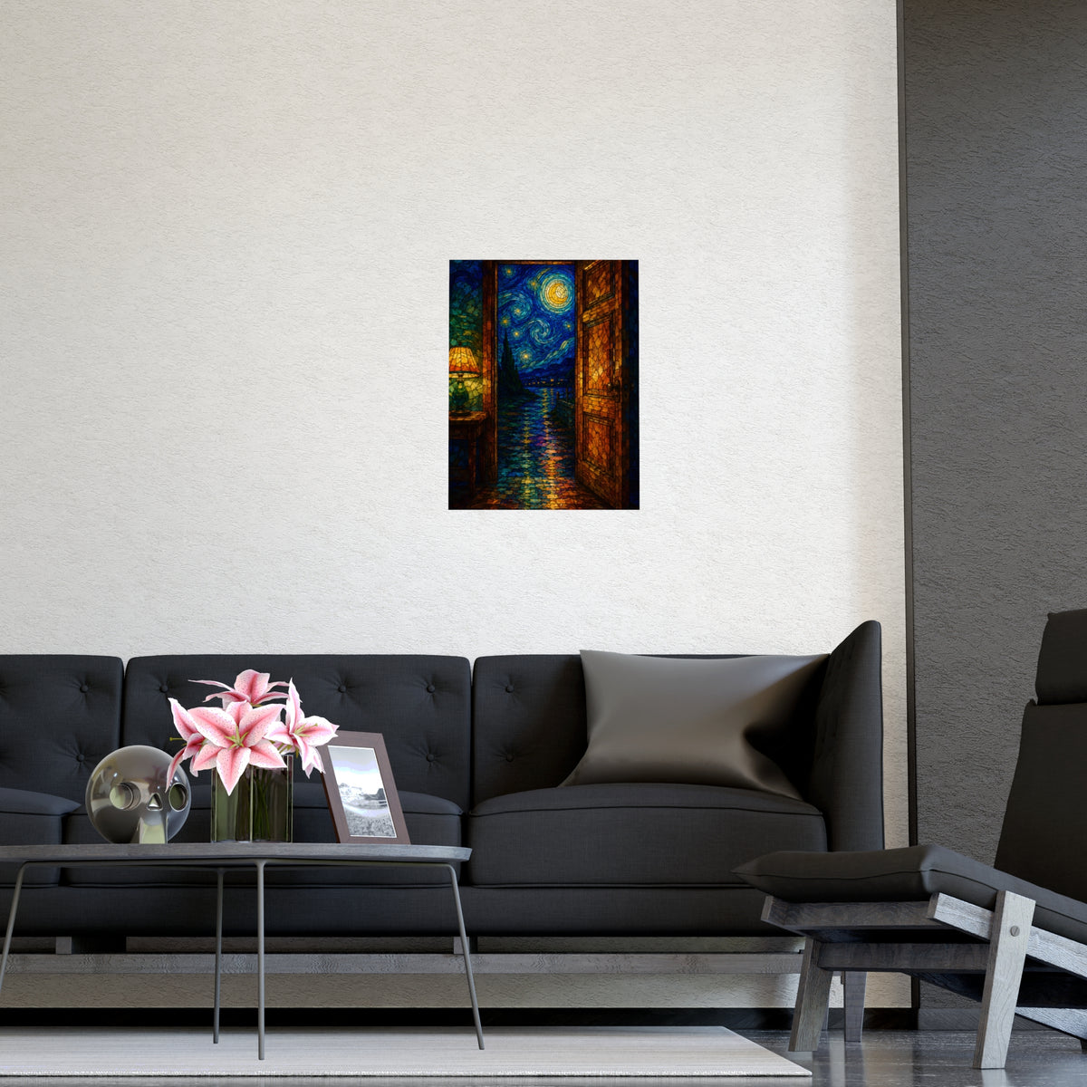Out through the Door — out through the door, shown framed on a wall