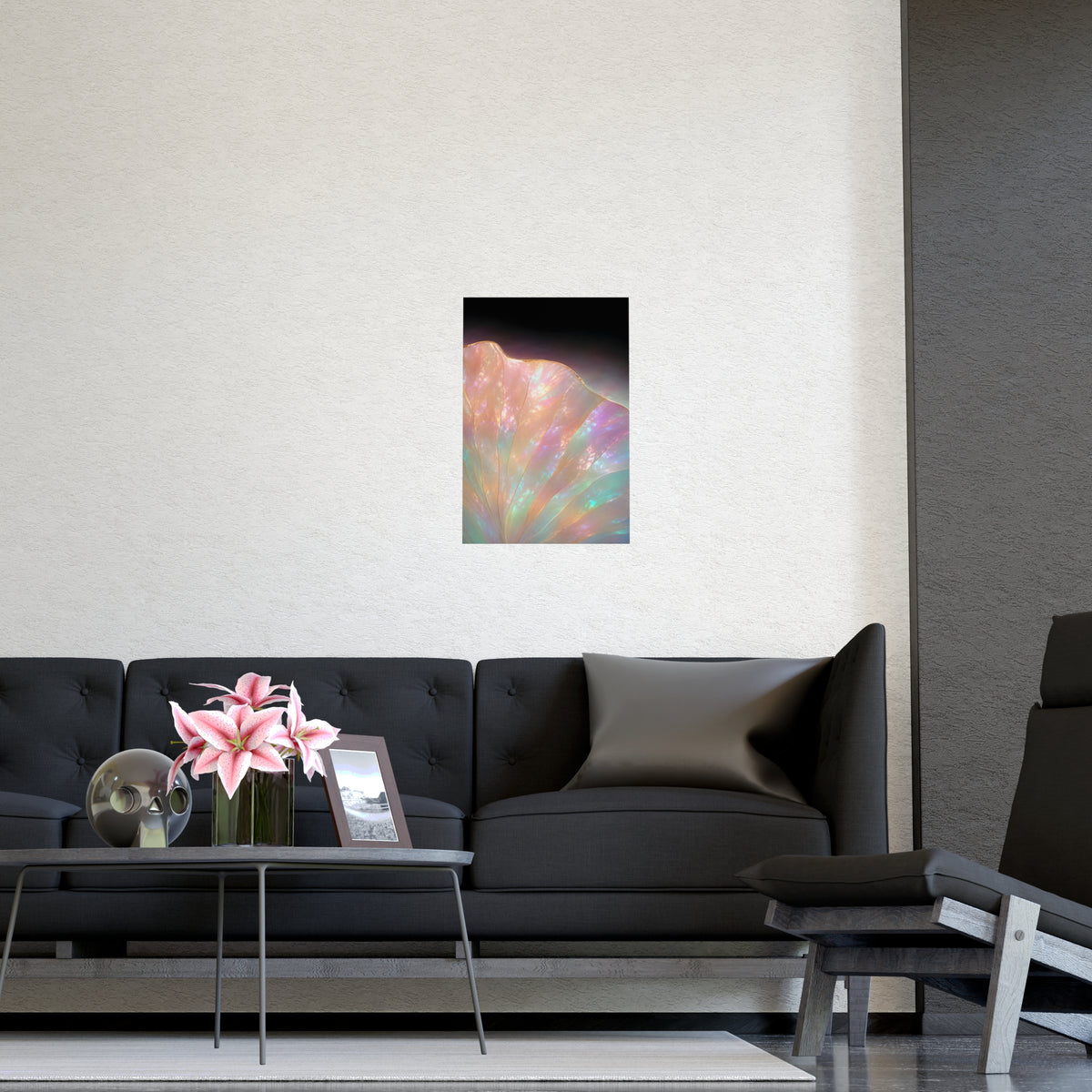 One Lotus Leaf — one lotus leaf, shown framed on a wall