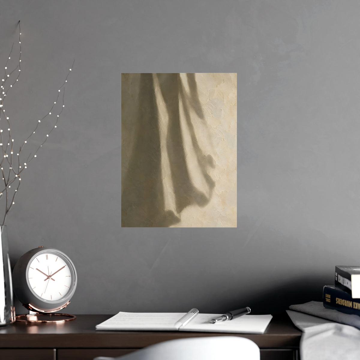 The Shadow of the Cloth — the shadow of the cloth, shown framed on a wall