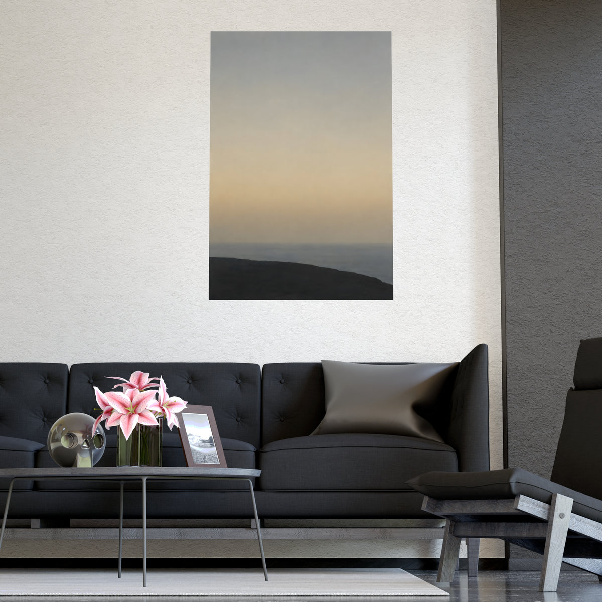 Cliff Edge, Low — cliff edge, low, shown framed on a wall