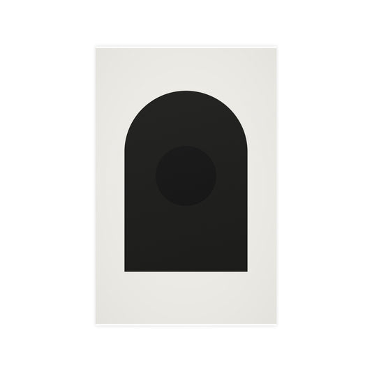 Charcoal Cream Arch Modern Wall Art — arch in a charcoal cream palette, 11x17 in print