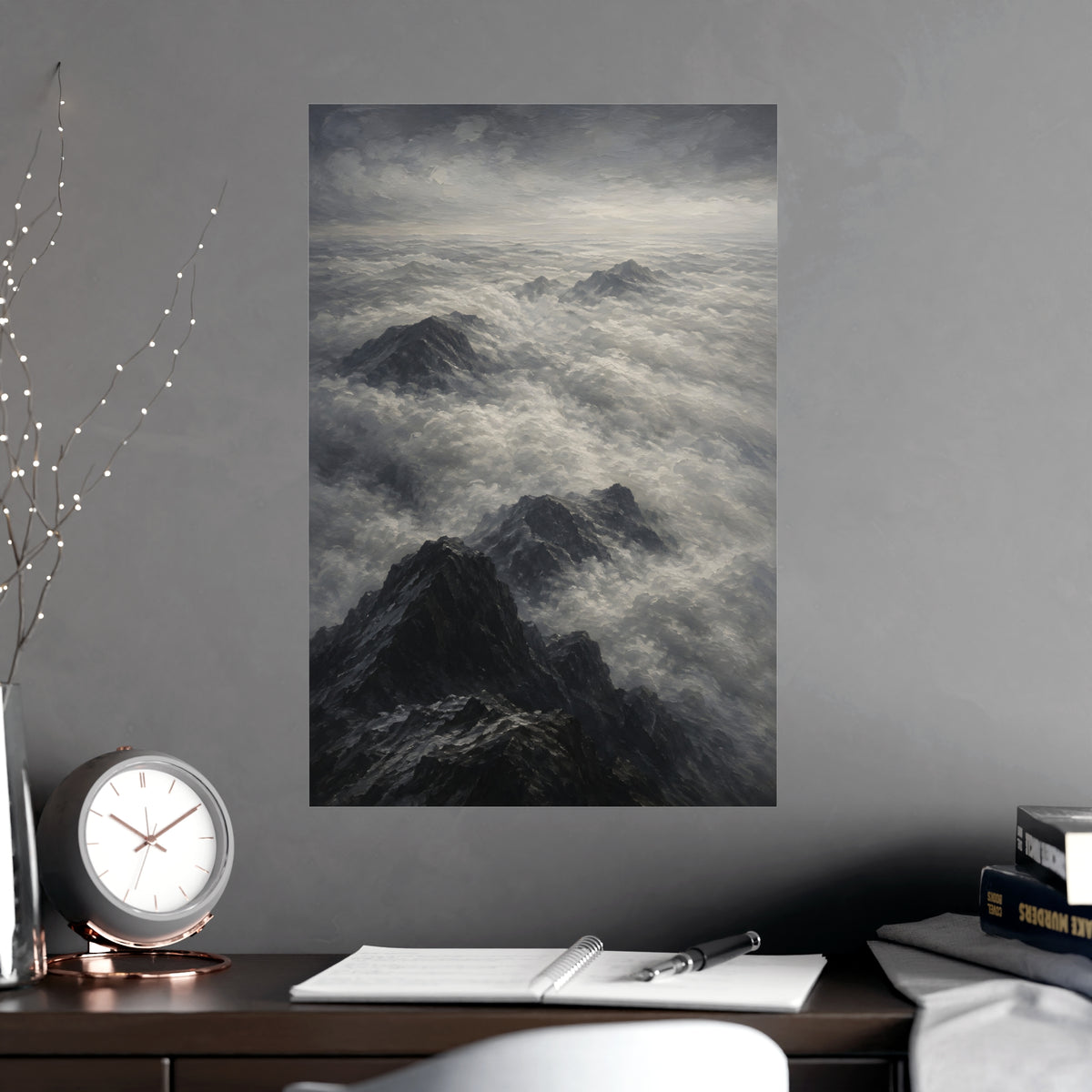 Sea of Cloud — sea of cloud, shown framed on a wall