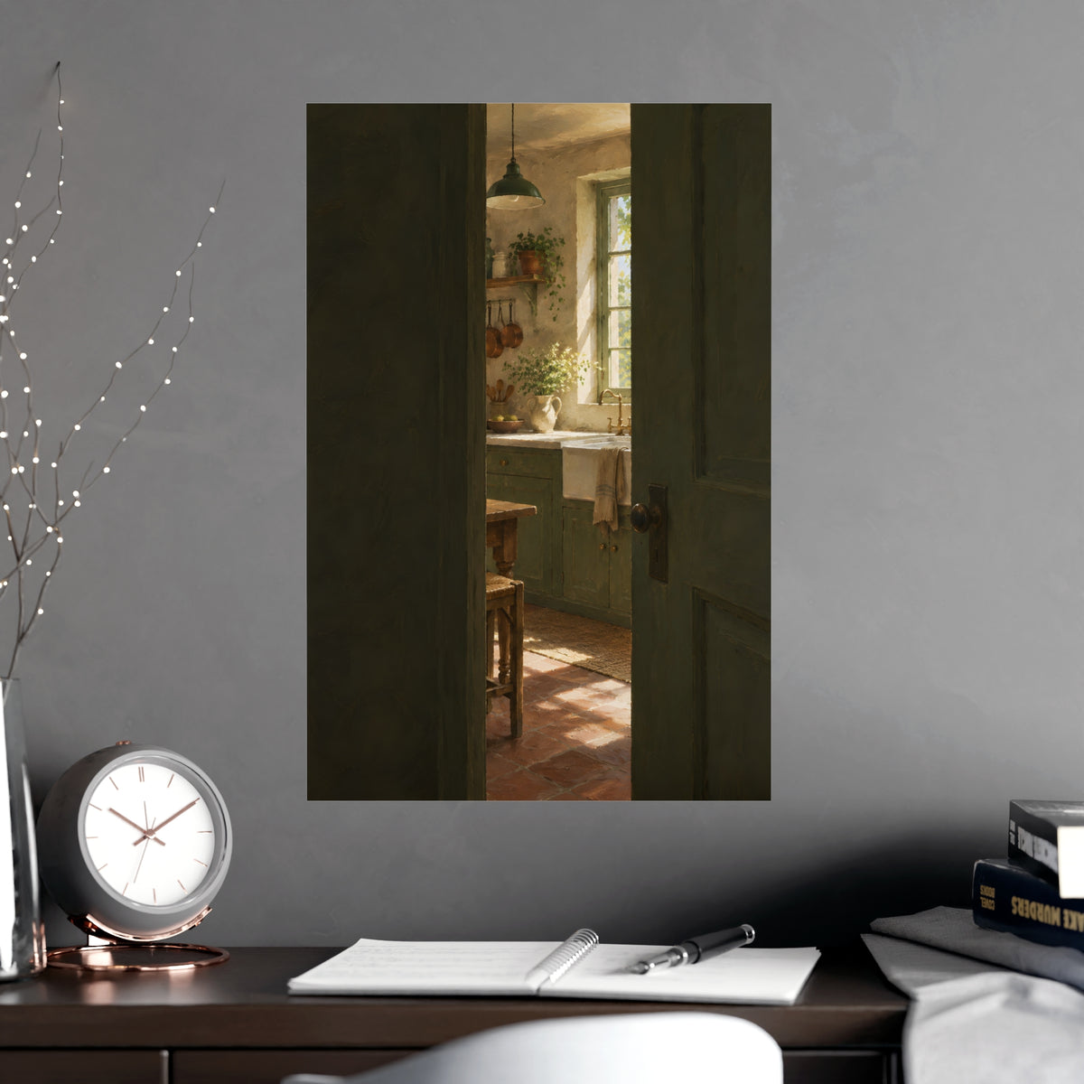Through the Half-Open Door — through the half-open door, shown framed on a wall