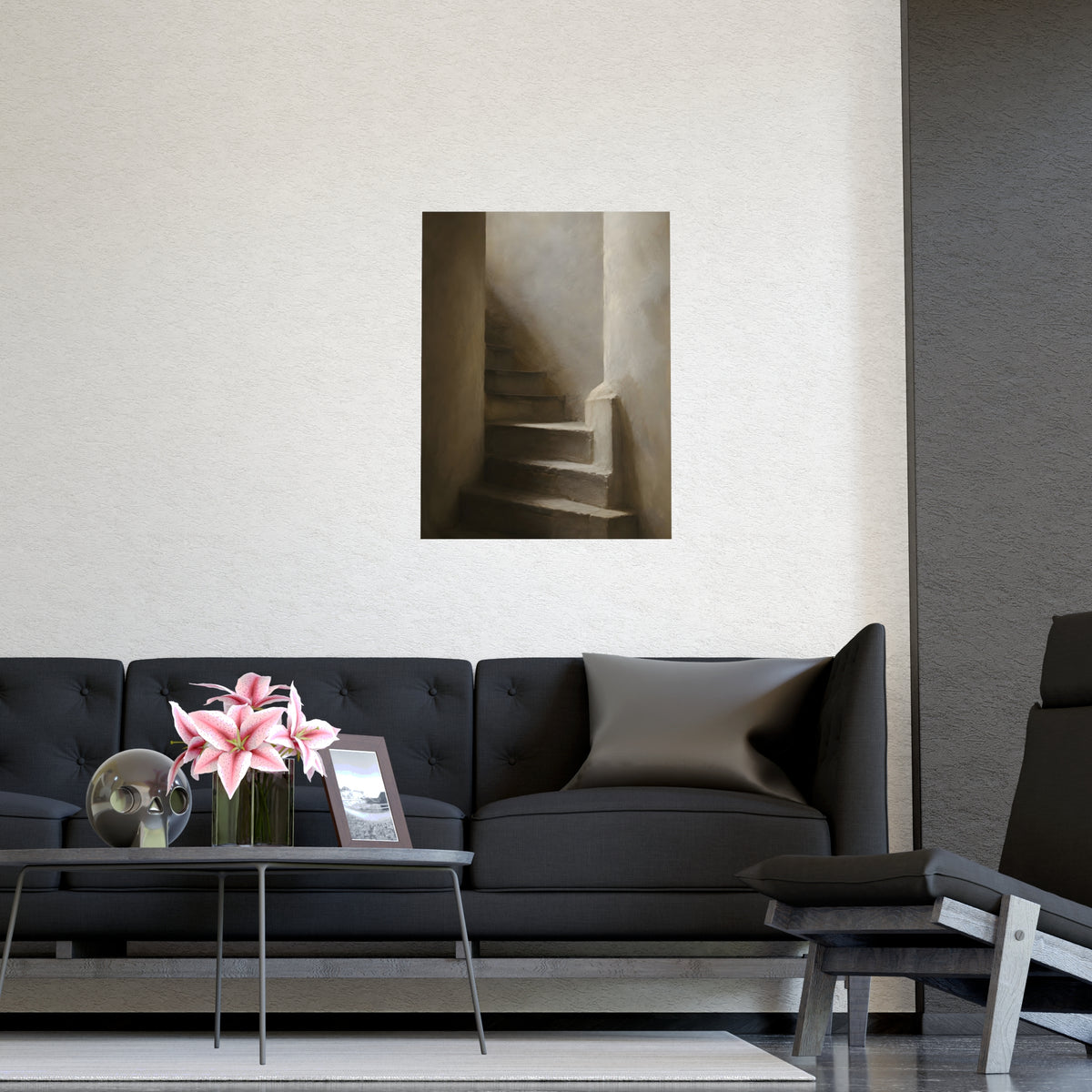 Stone Stair — stone stair, shown framed on a wall