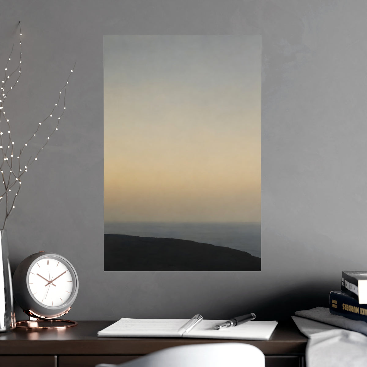 Cliff Edge, Low — cliff edge, low, shown framed on a wall
