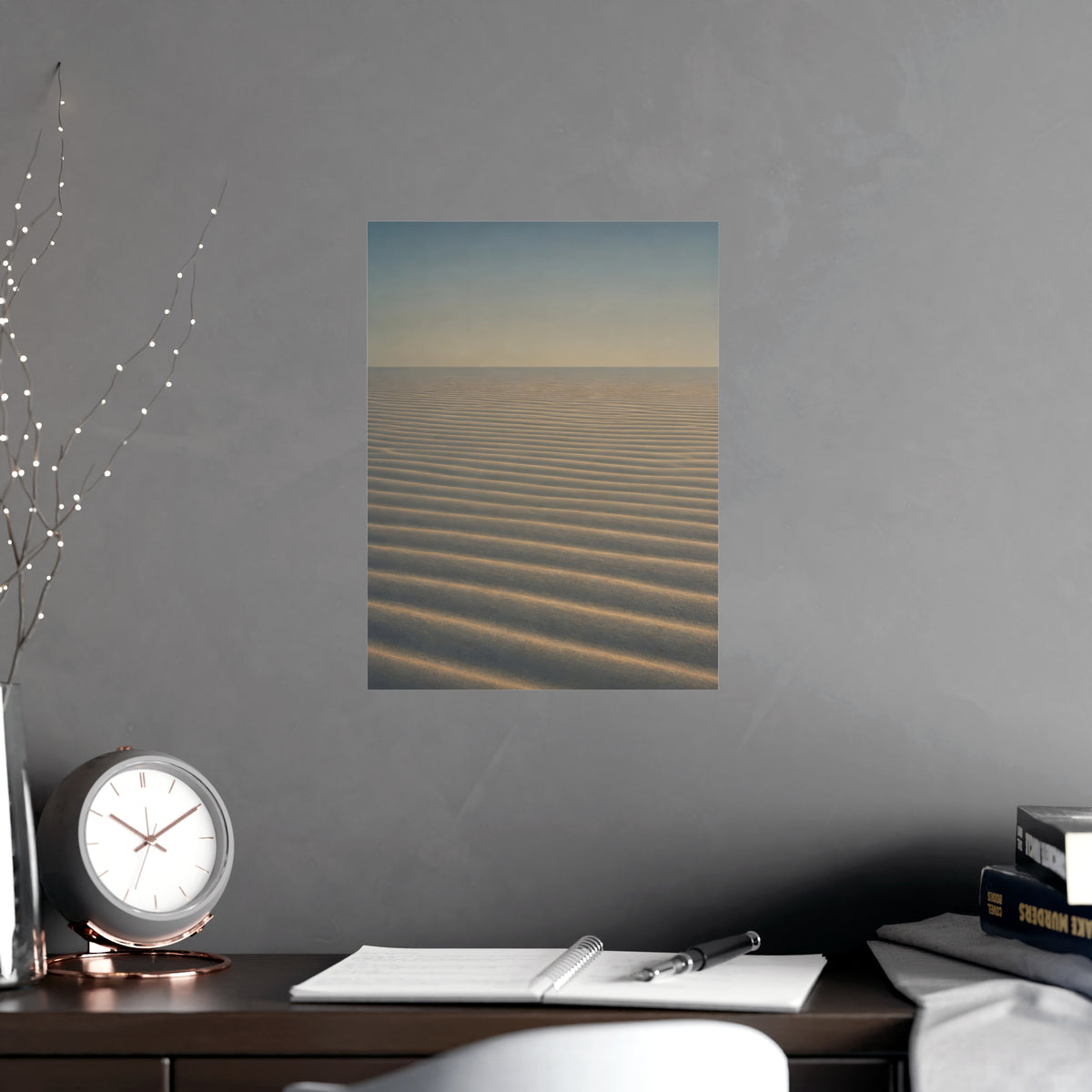Sand, Ribbed — sand, ribbed, shown framed on a wall