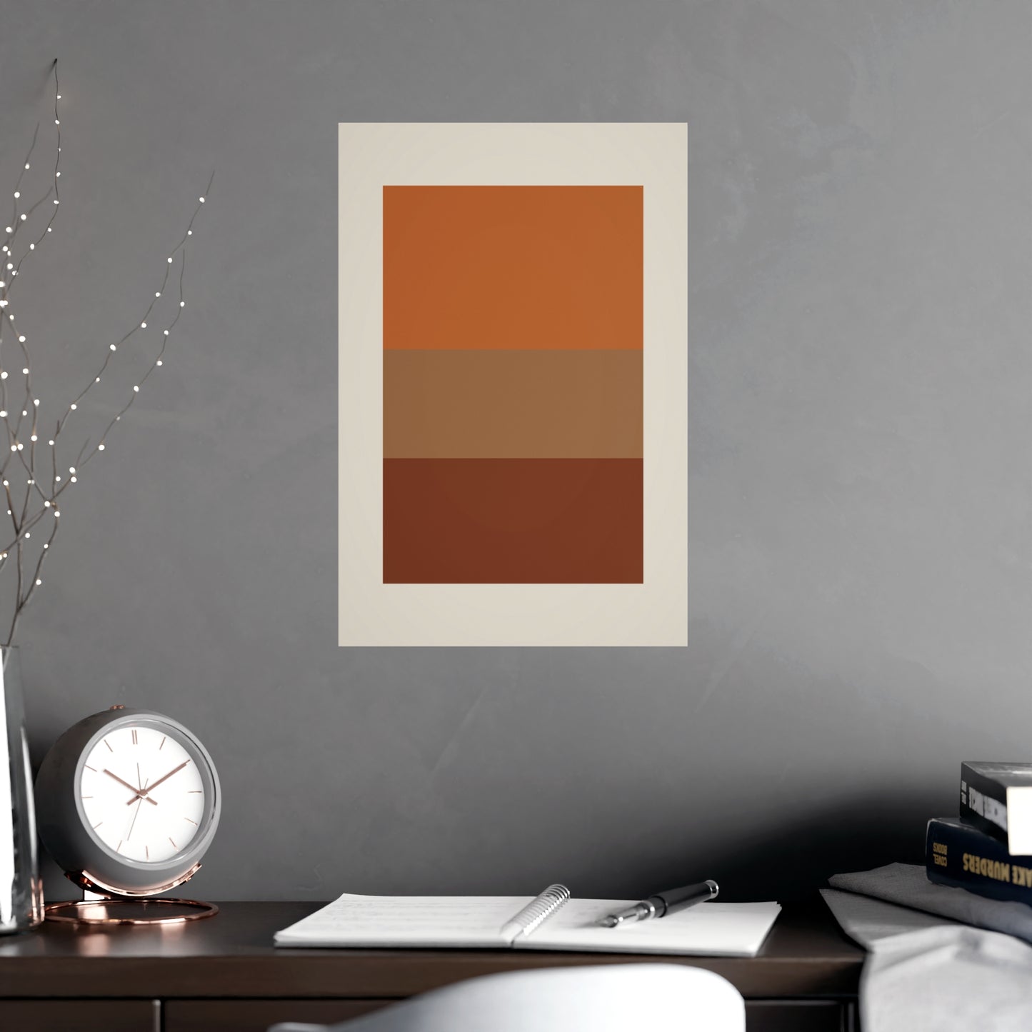 Warm Earth Blocks Boho Wall Art | Living Room Print