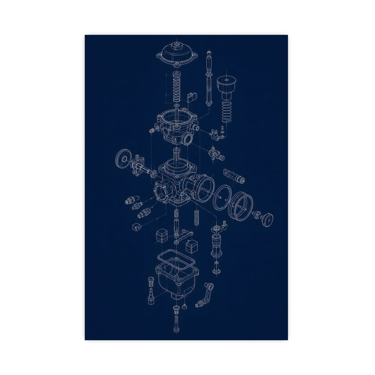 Carburettor, Exploded — carburettor, exploded, 20x30 in print