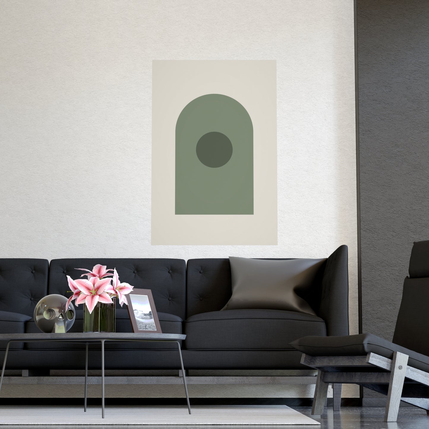 Sage Neutral Arch Boho Wall Art | Living Room Print