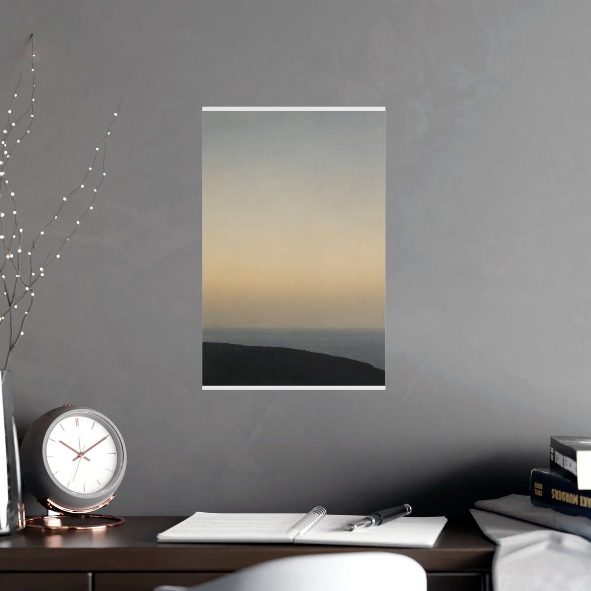 Cliff Edge, Low — cliff edge, low, shown framed on a wall