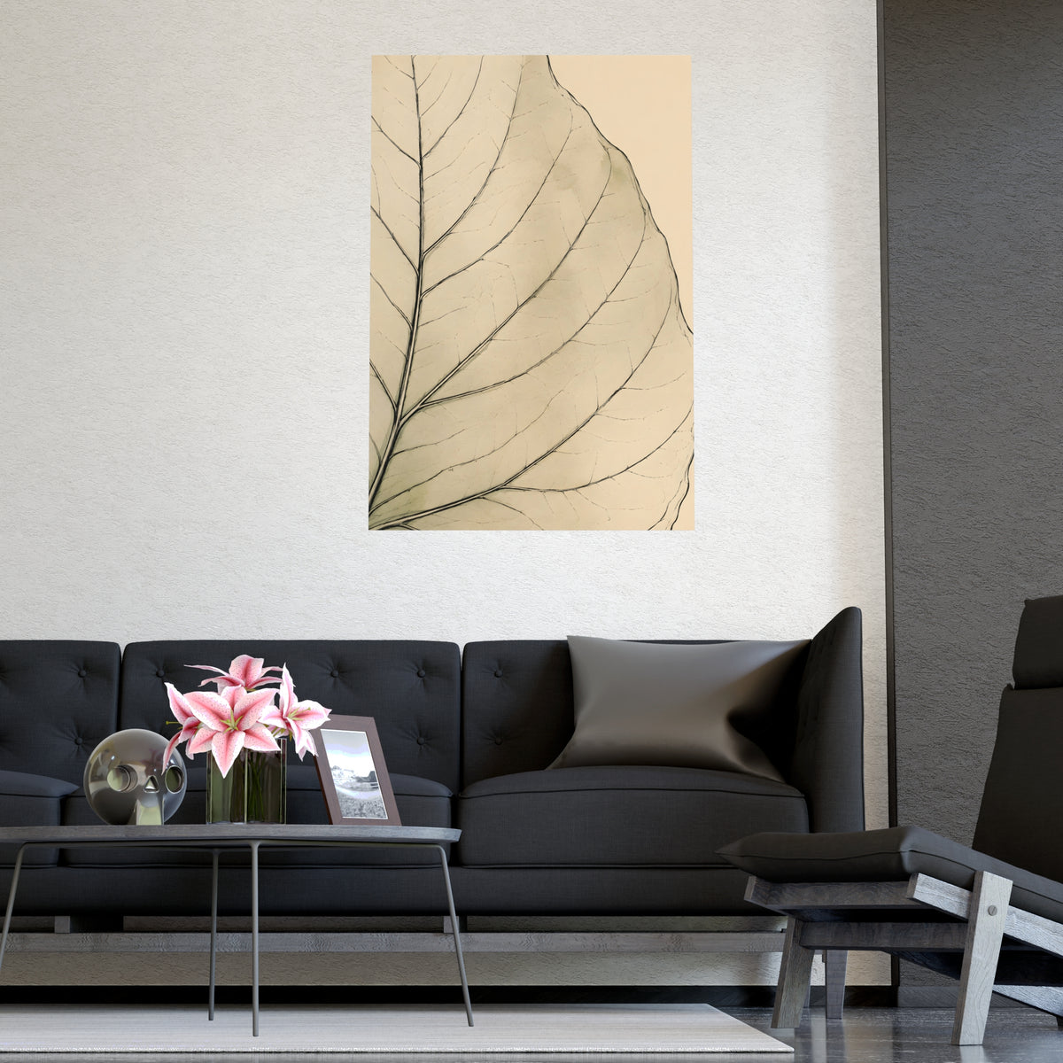 Leaf, Up Close — leaf, up close, shown framed on a wall