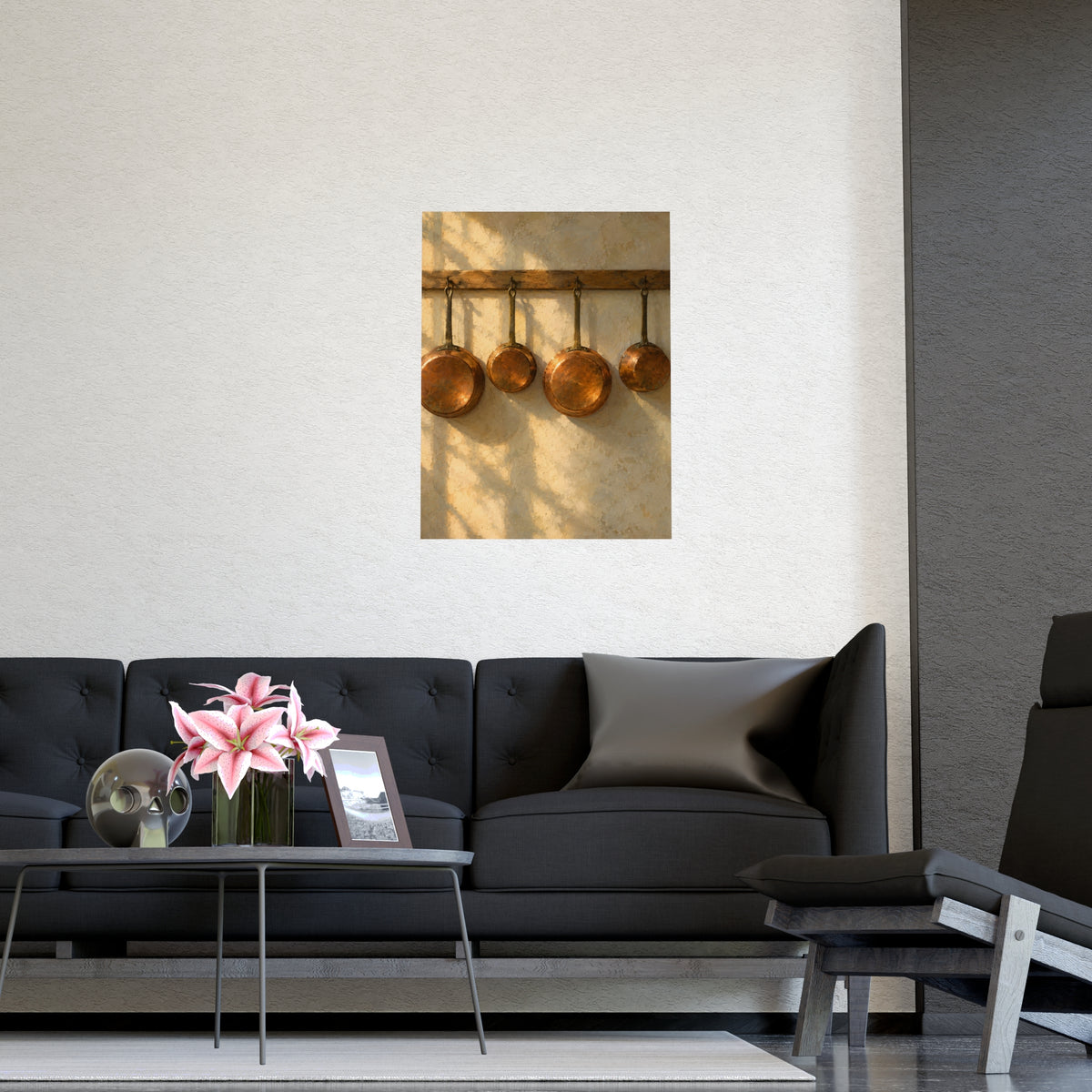 Copper on the Wall — copper on the wall, shown framed on a wall
