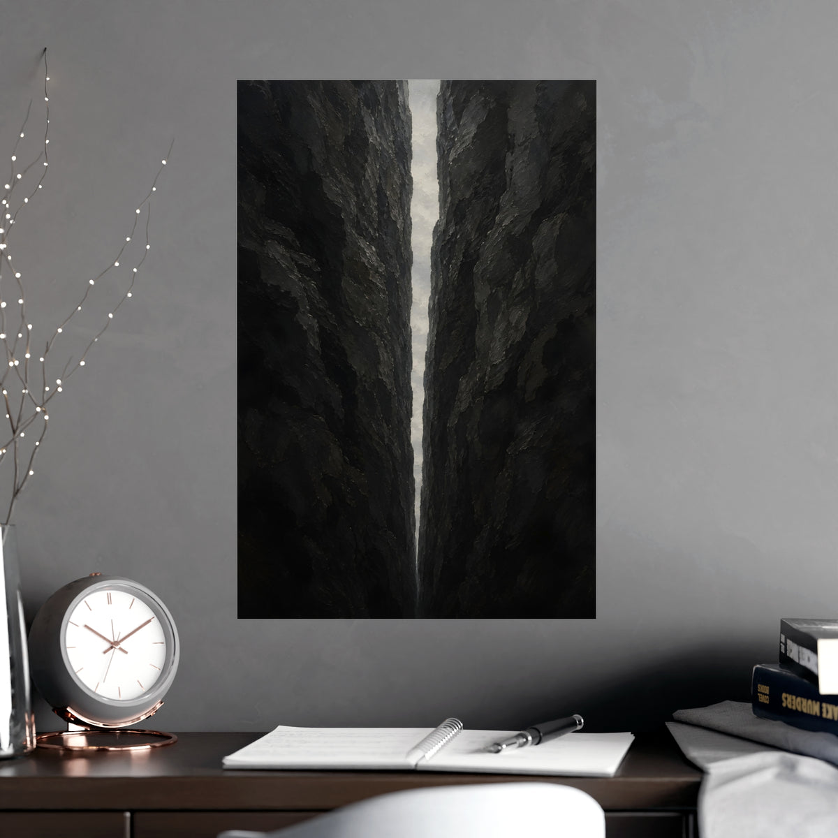 The Narrow Pass — the narrow pass, shown framed on a wall