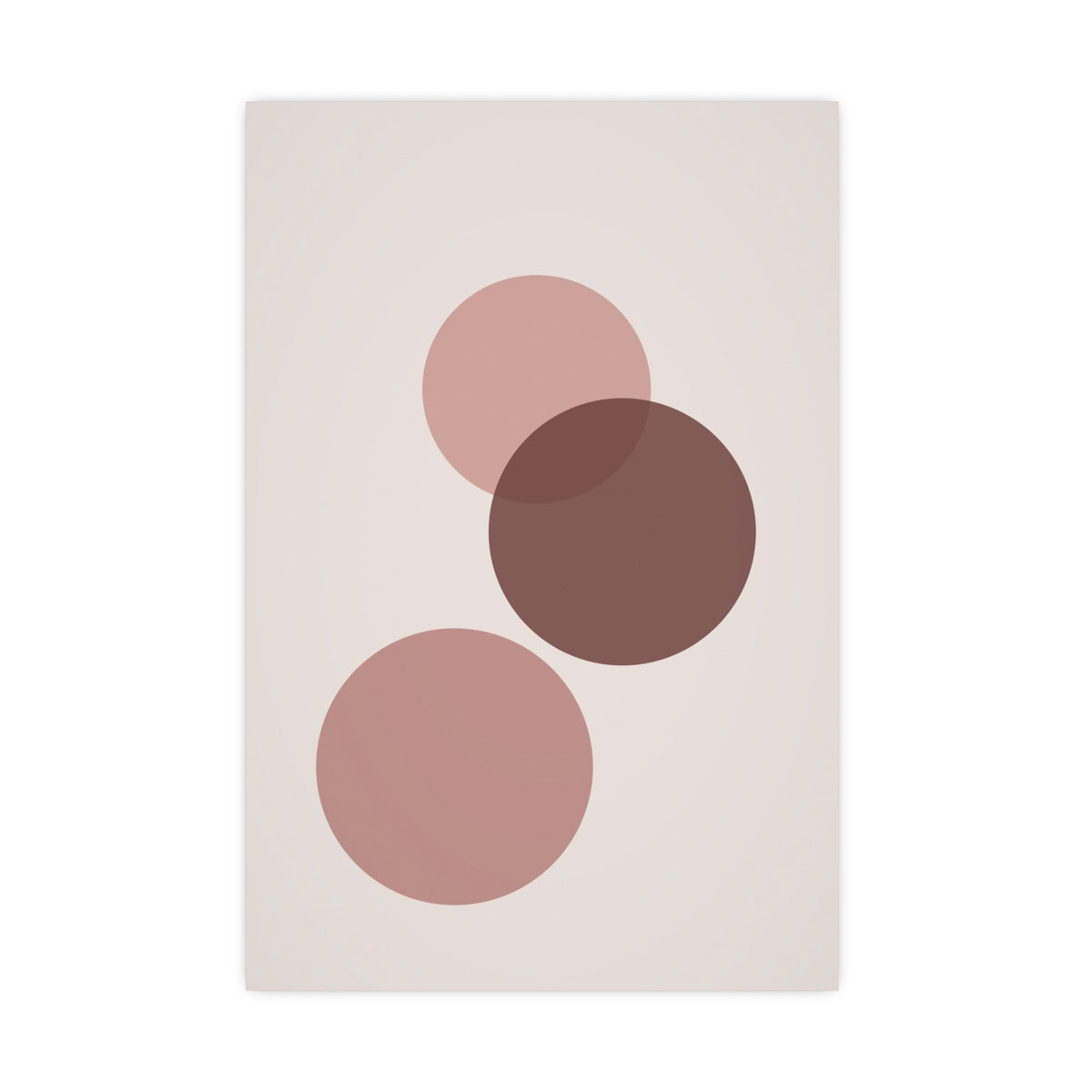Dusty Rose Circles Modern Wall Art — circles in a dusty rose palette, 16x24 in print