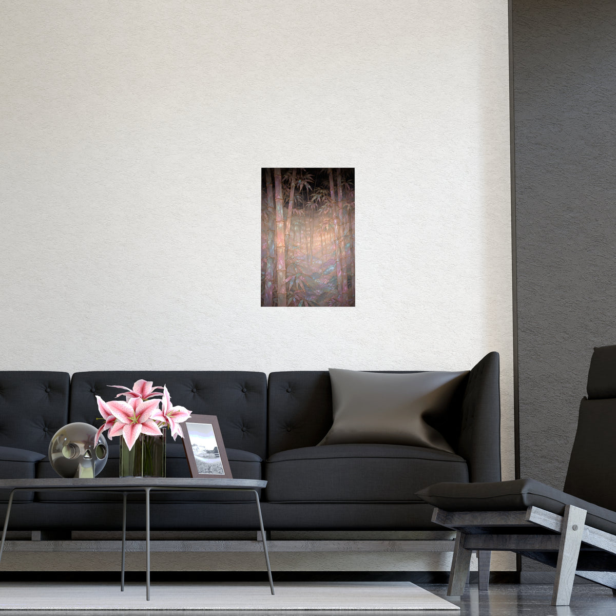 Bamboo in Mist — bamboo in mist, shown framed on a wall