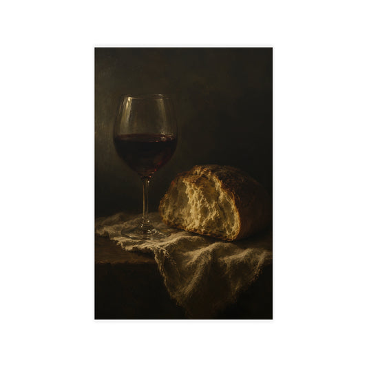 Wine and Bread — wine and bread, 11x17 in print