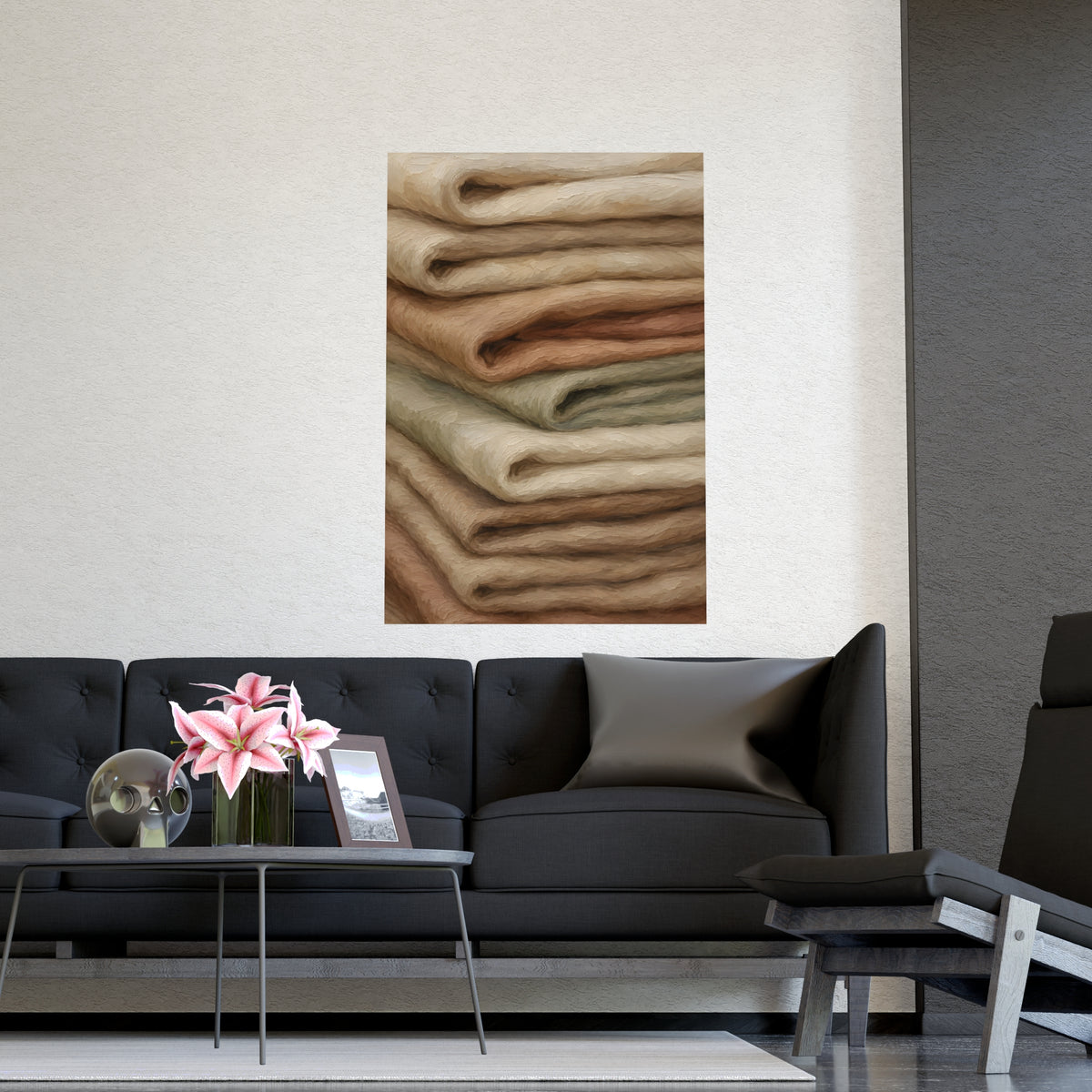Folded Stack — folded stack, shown framed on a wall