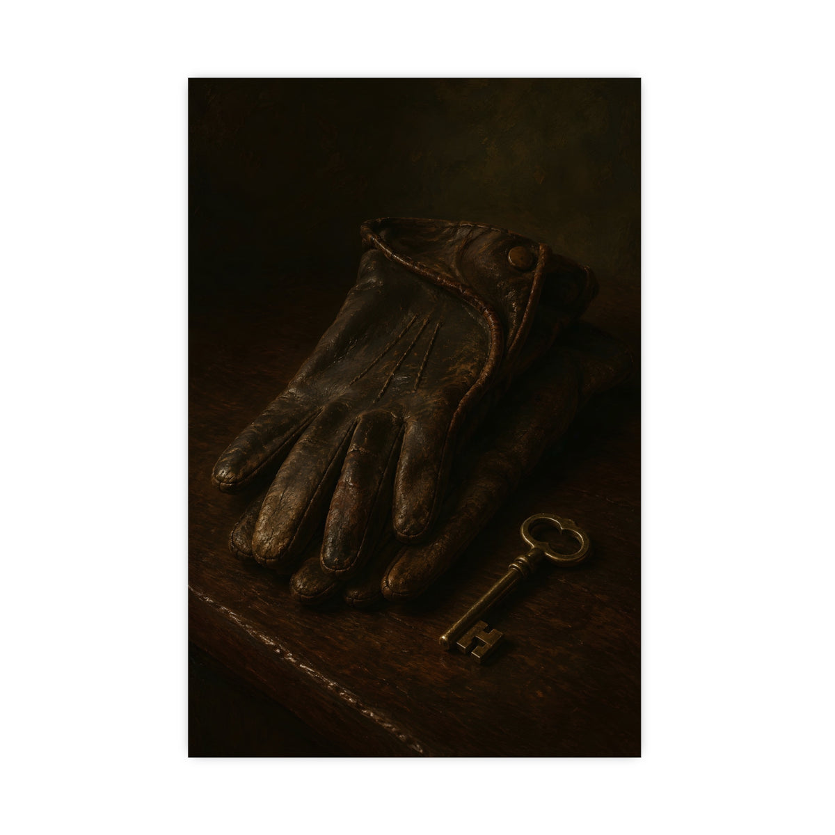 Gloves and a Brass Key — gloves and a brass key, 16x24 in print