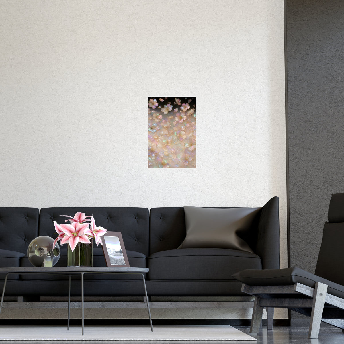 Petals, Scattered — petals, scattered, shown framed on a wall