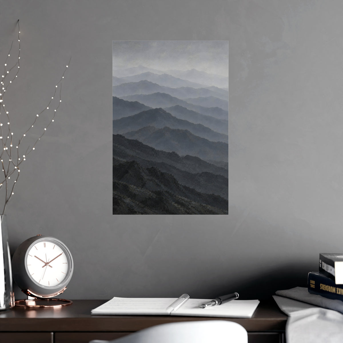 Ridge behind Ridge — ridge behind ridge, shown framed on a wall