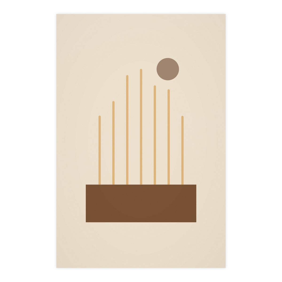 Muted 70s Lines Wall Art — lines in a muted 70s palette, 24x36 in print