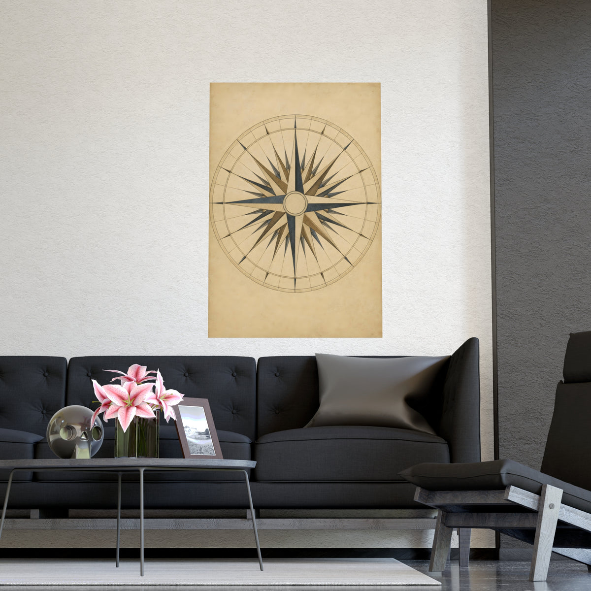 The Compass Card — the compass card, shown framed on a wall