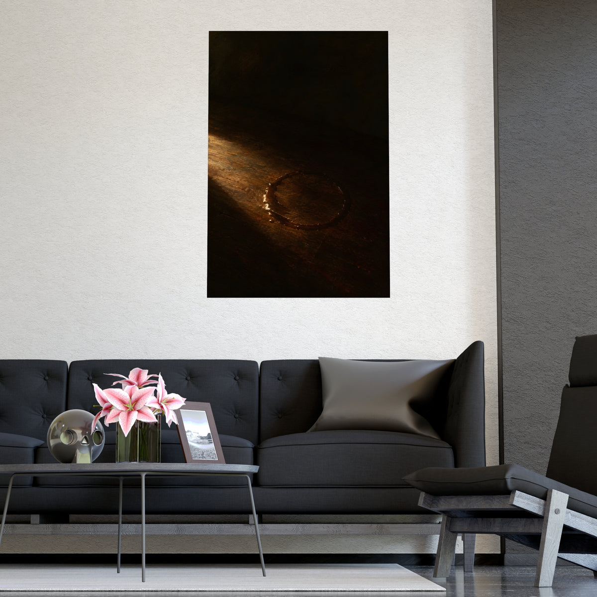 The Ring It Left — the ring it left, shown framed on a wall