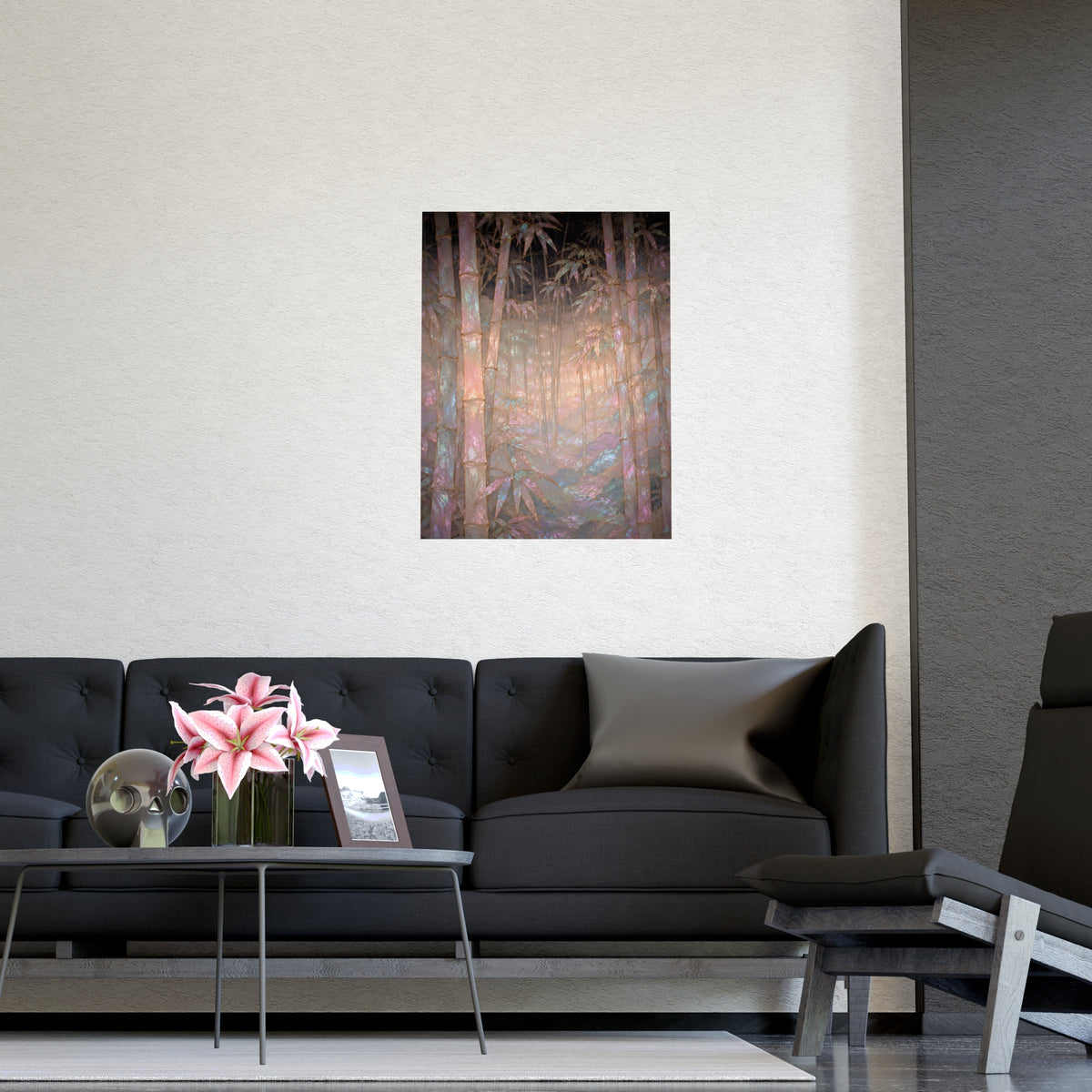 Bamboo in Mist — bamboo in mist, shown framed on a wall