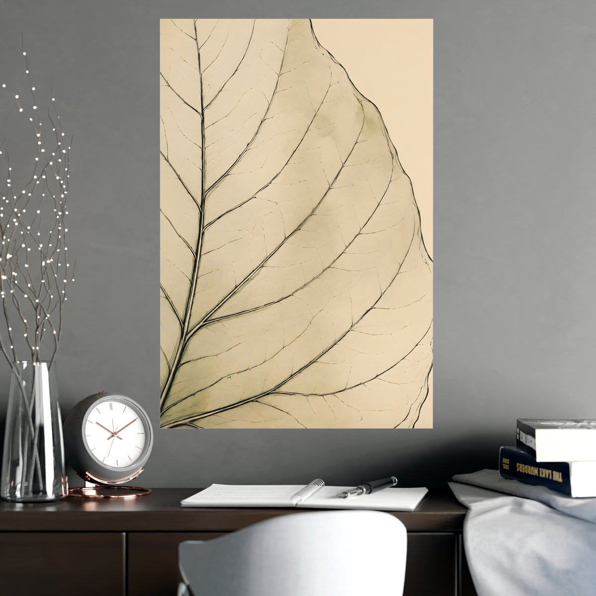 Leaf, Up Close — leaf, up close, shown framed on a wall