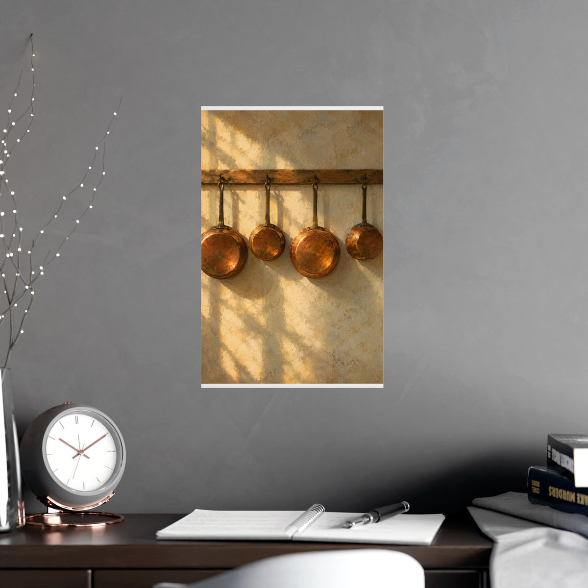 Copper on the Wall — copper on the wall, shown framed on a wall