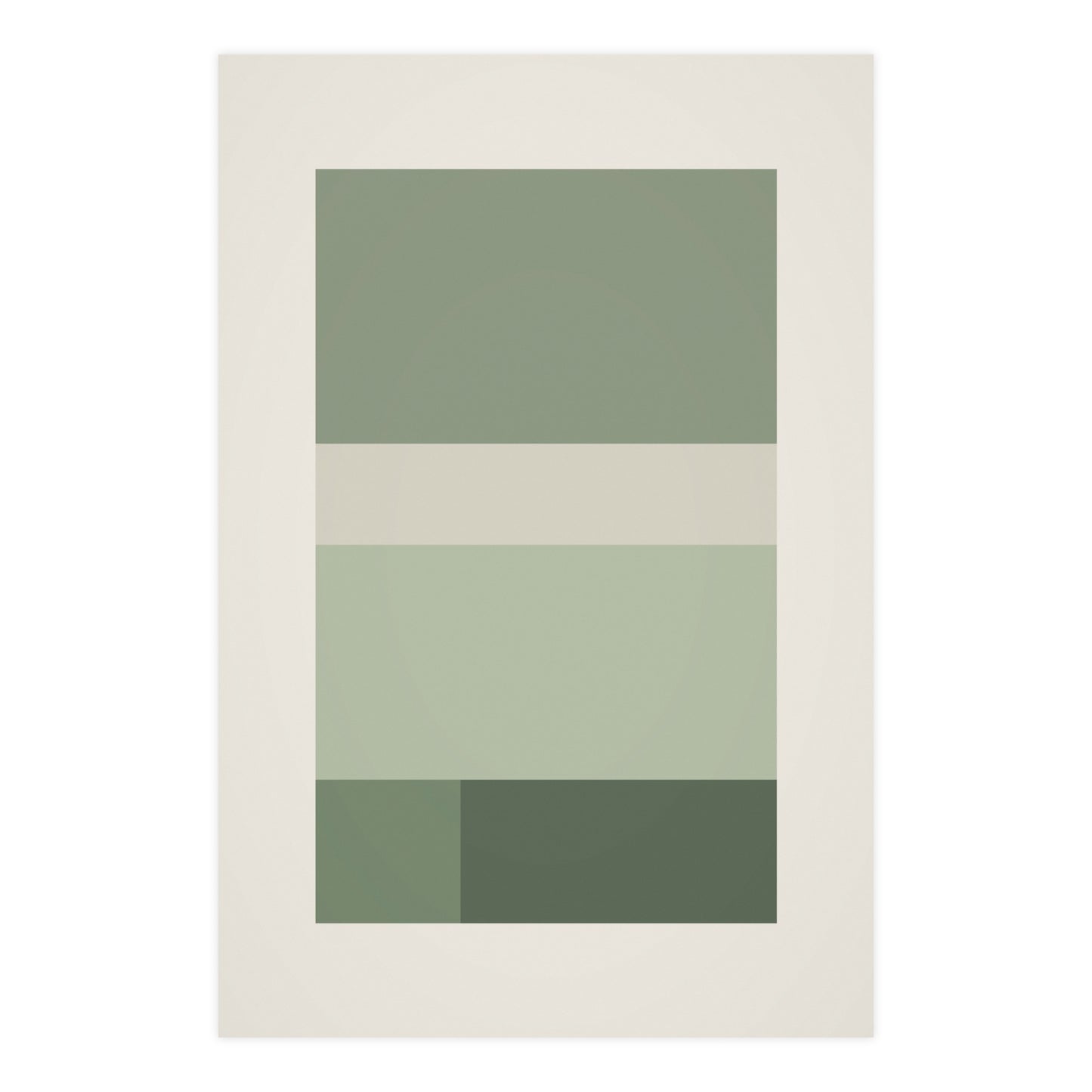 Sage Neutral Blocks Boho Wall Art | Living Room Print