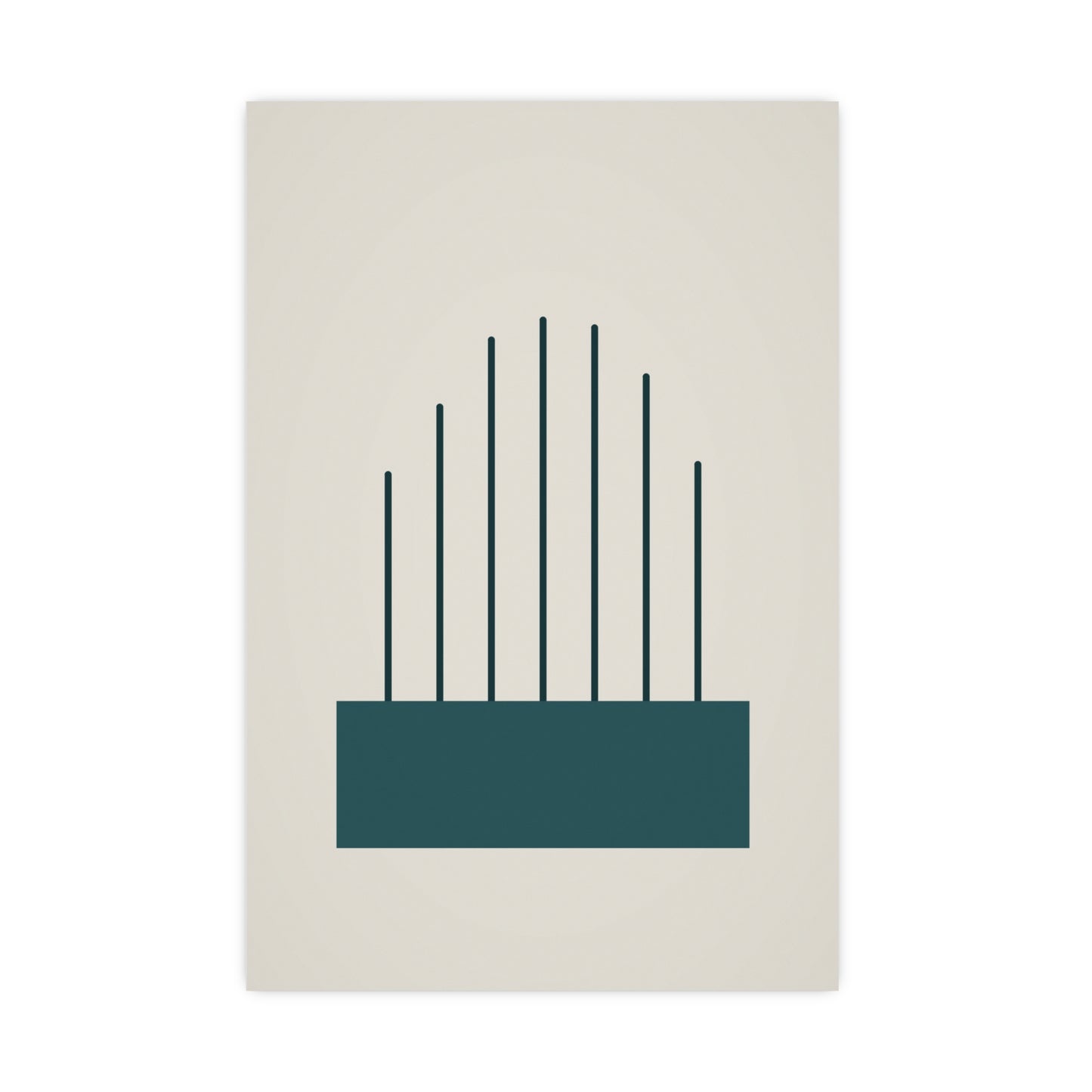Deep Teal Lines Wall Art | Bedroom Print