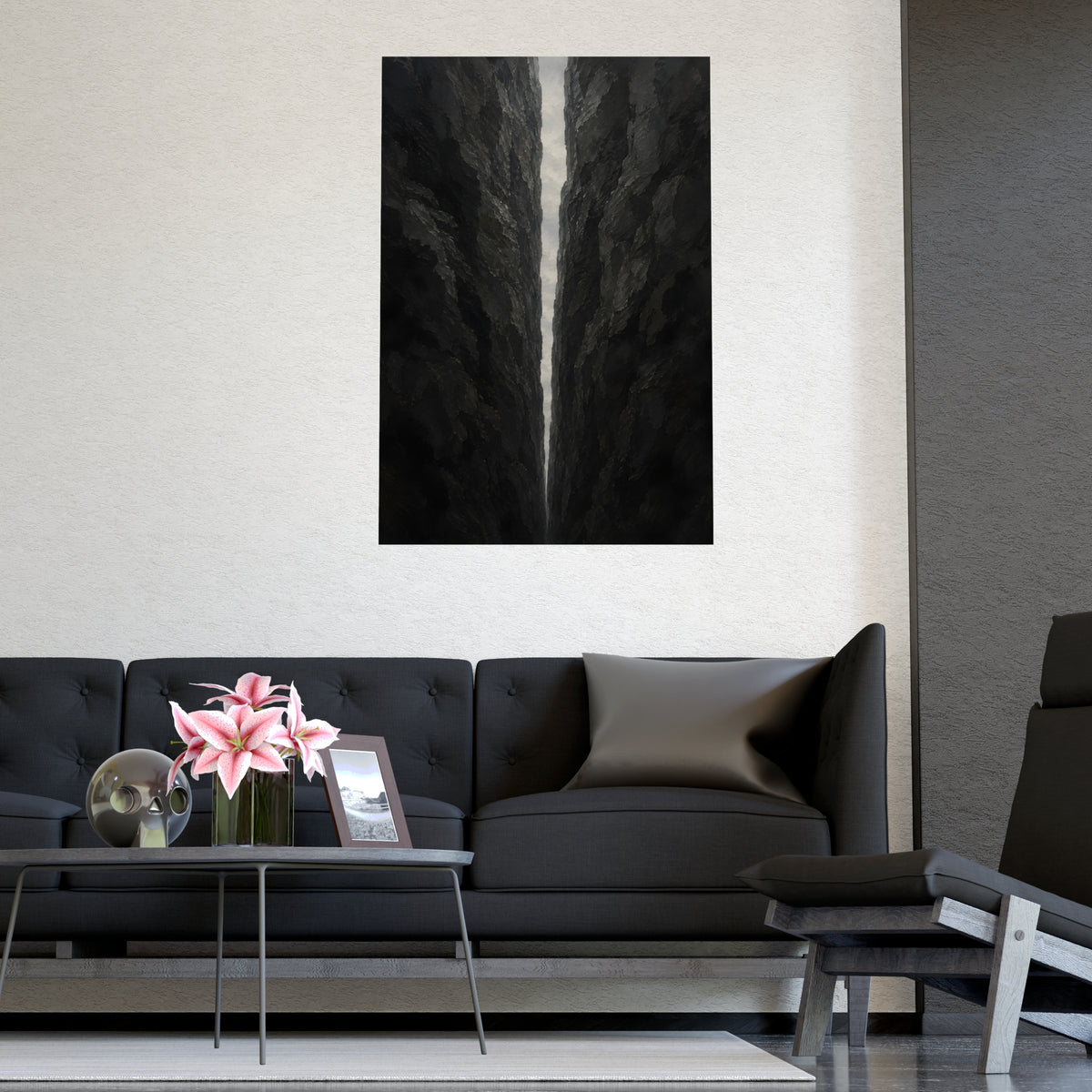 The Narrow Pass — the narrow pass, shown framed on a wall