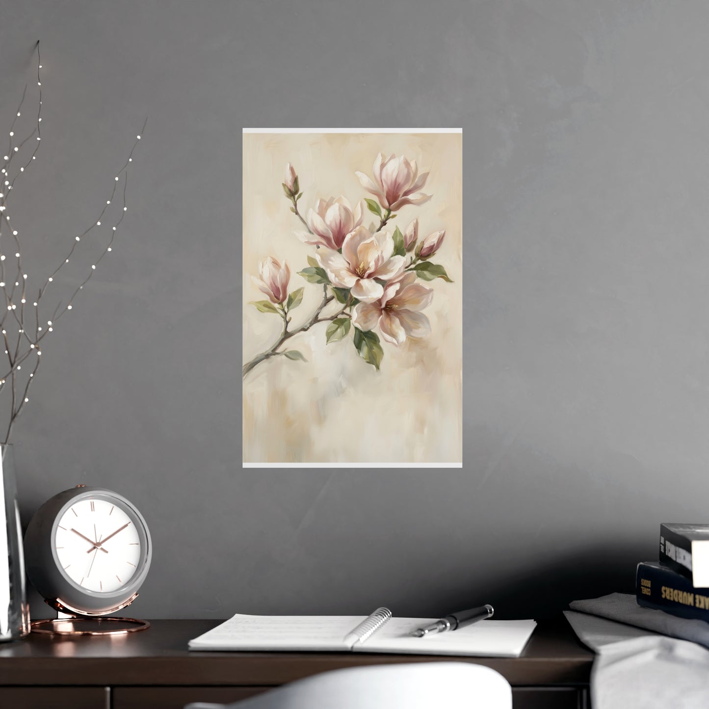 Branche de magnolia | Affiche Murale Romantique | Peinture