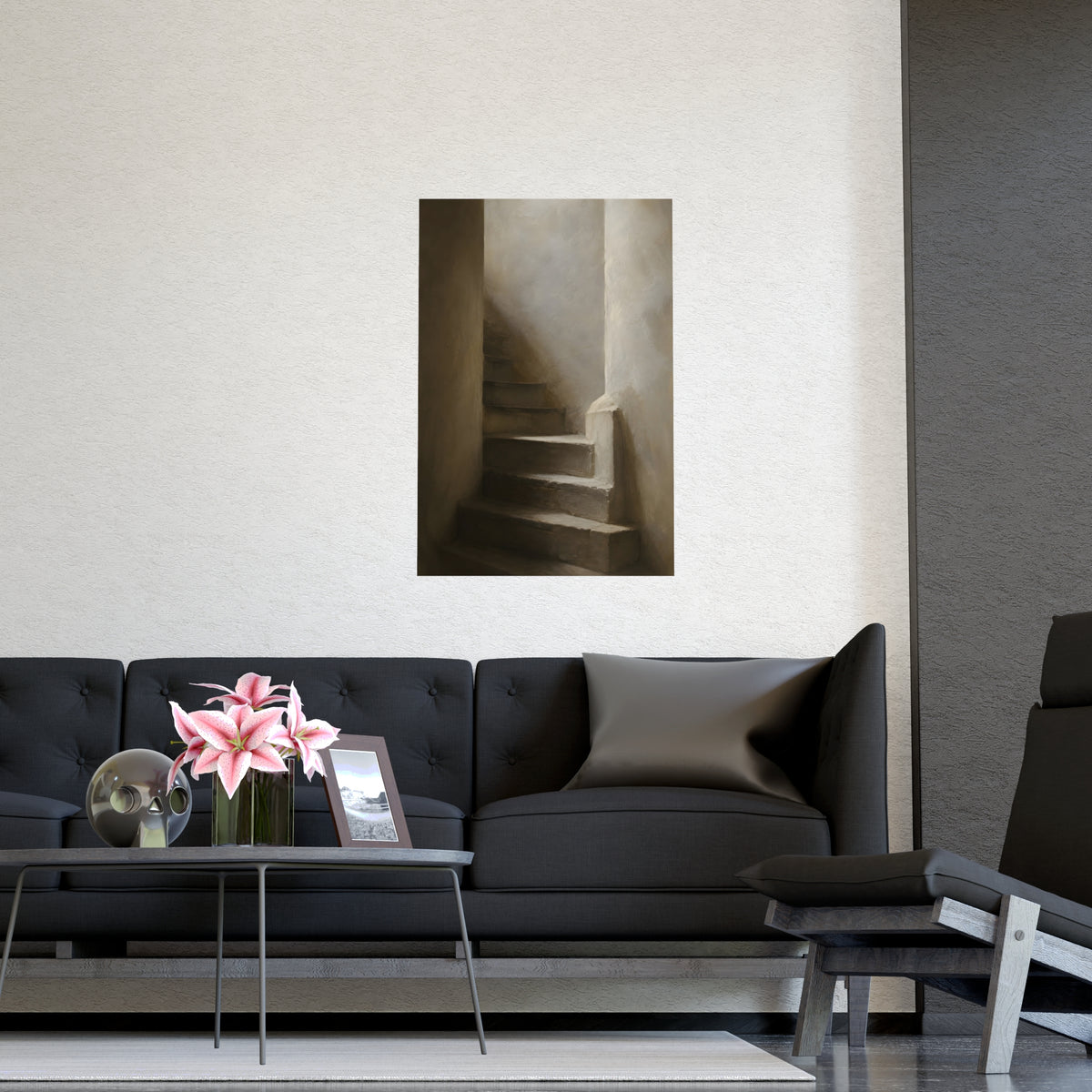 Stone Stair — stone stair, shown framed on a wall