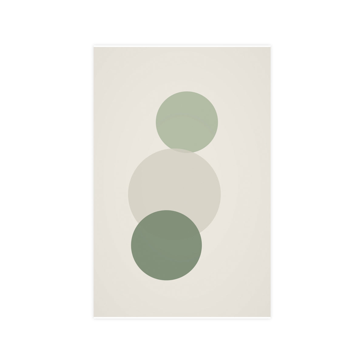 Sage Neutral Circles Boho Wall Art — circles in a sage neutral palette, 11x17 in print