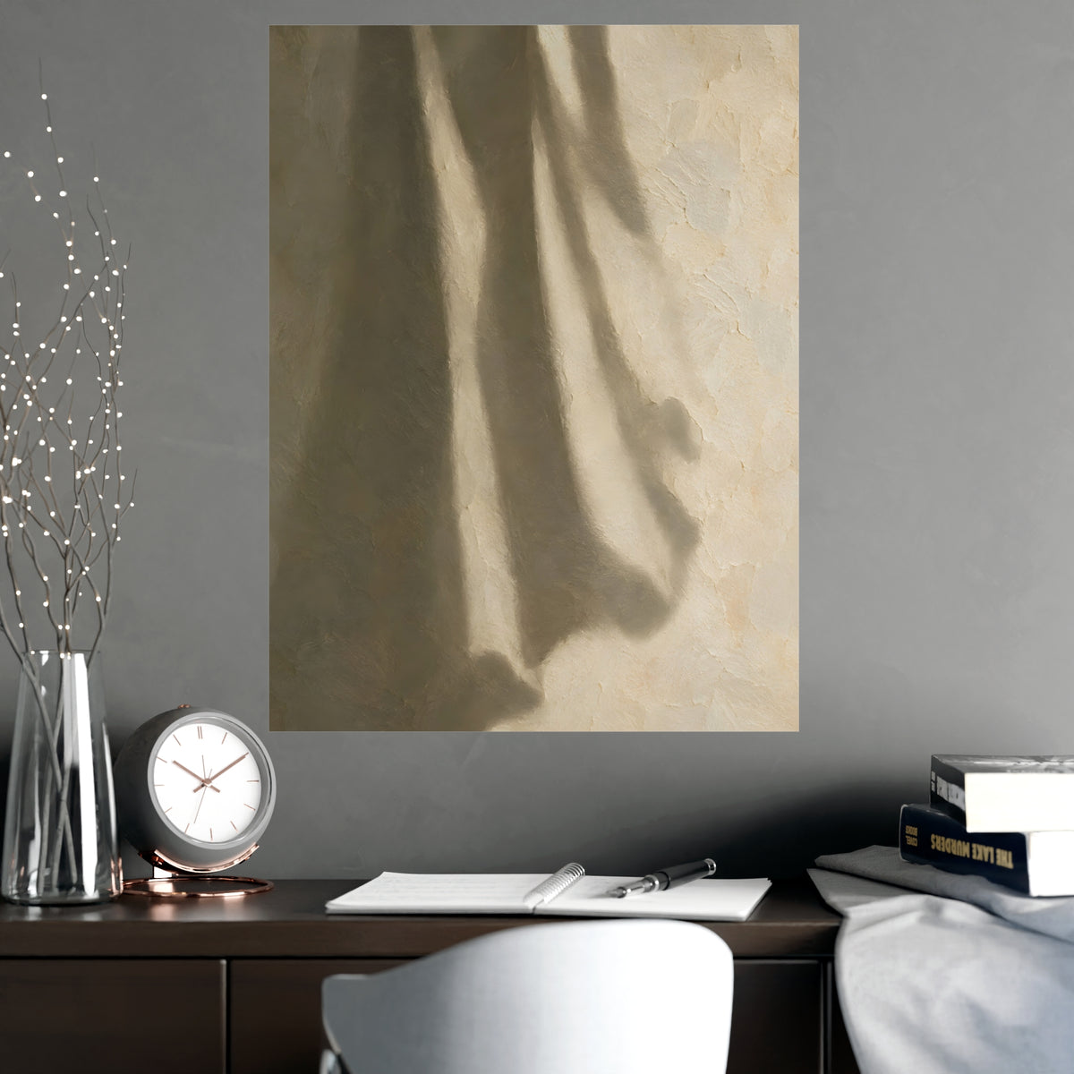 The Shadow of the Cloth — the shadow of the cloth, shown framed on a wall